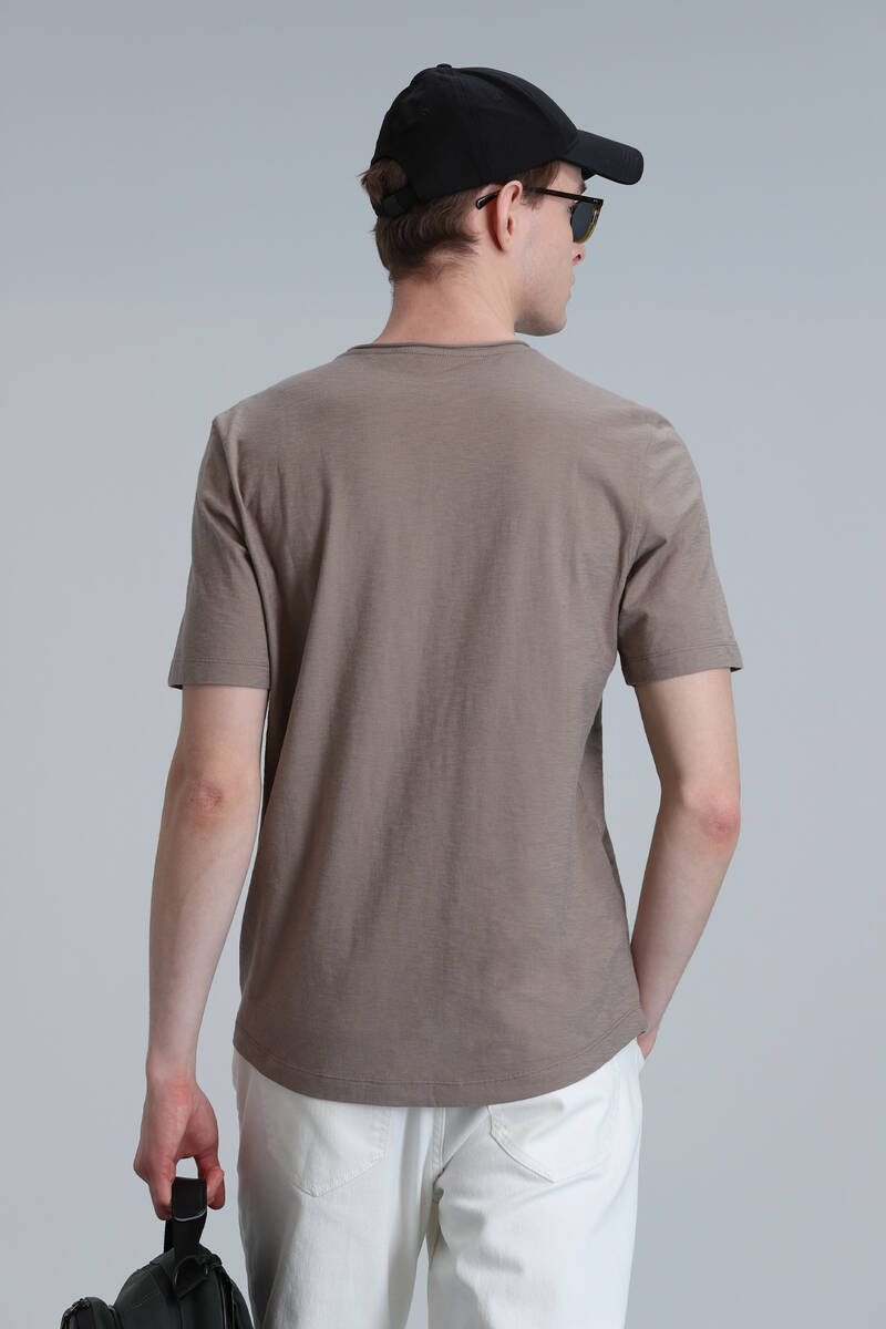 Junya Men's Basic T-Shirt Camel - 6