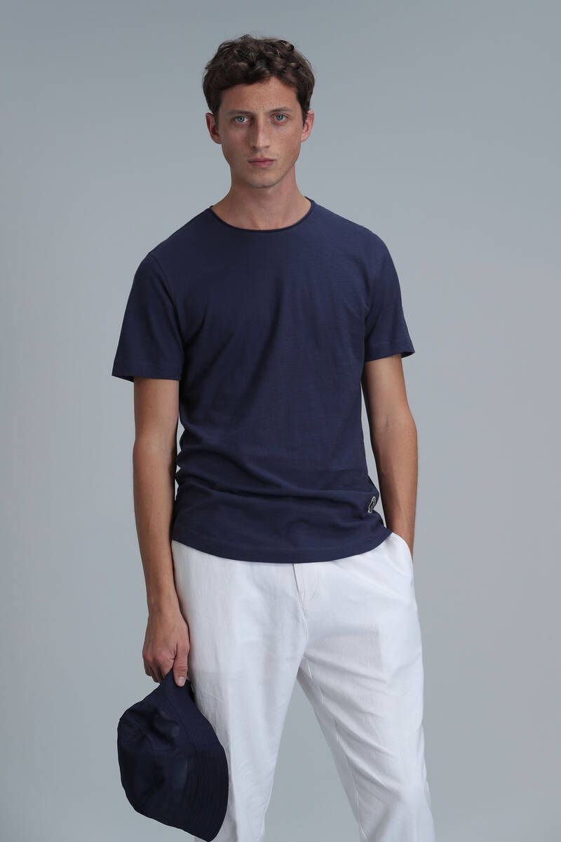 Junya Men's Basic T-Shirt Light Navy Blue