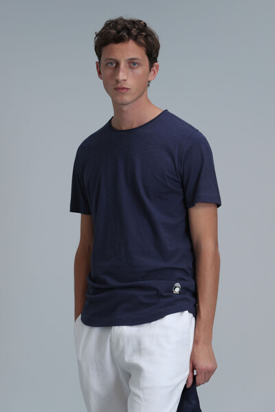 Junya Men's Basic T-Shirt Light Navy Blue - Thumbnail