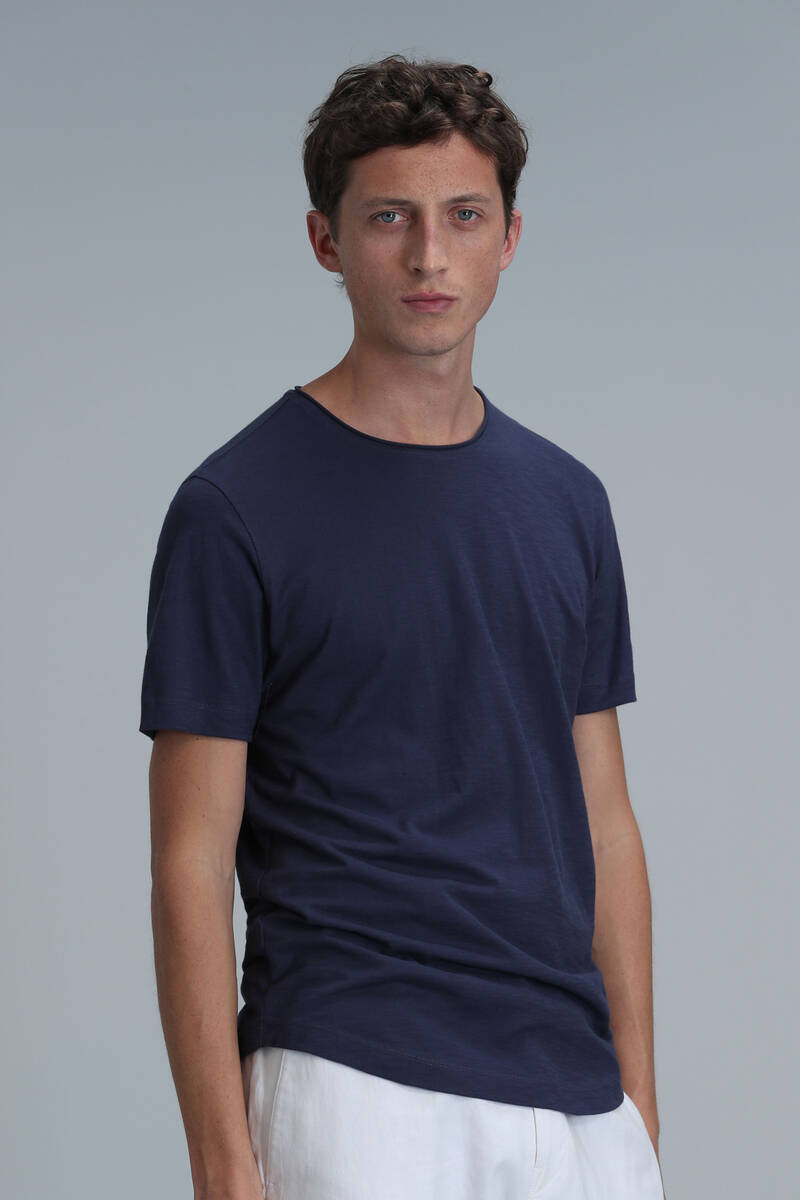 Junya Men's Basic T-Shirt Light Navy Blue