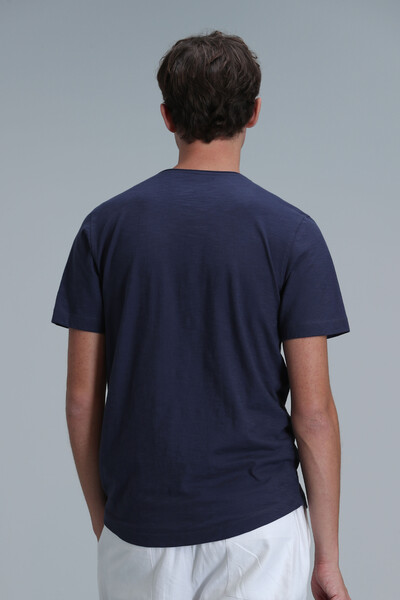 Junya Men's Basic T-Shirt Light Navy Blue - Thumbnail