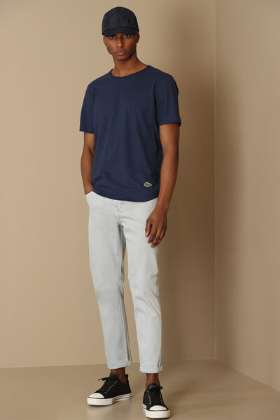 Junya Men's Basic T-Shirt Navy Blue - Thumbnail