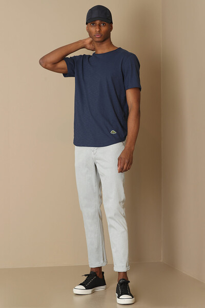 Junya Men's Basic T-Shirt Navy Blue - Thumbnail