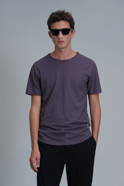 Junya Men's Basic T-Shirt Plum - Thumbnail