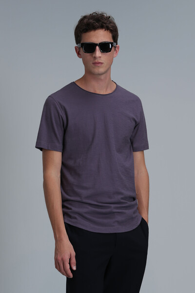 Junya Men's Basic T-Shirt Plum - Thumbnail