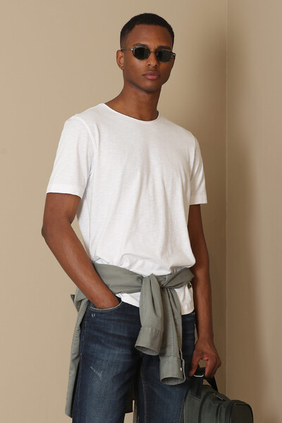 Junya Men's Basic T-Shirt White - Thumbnail