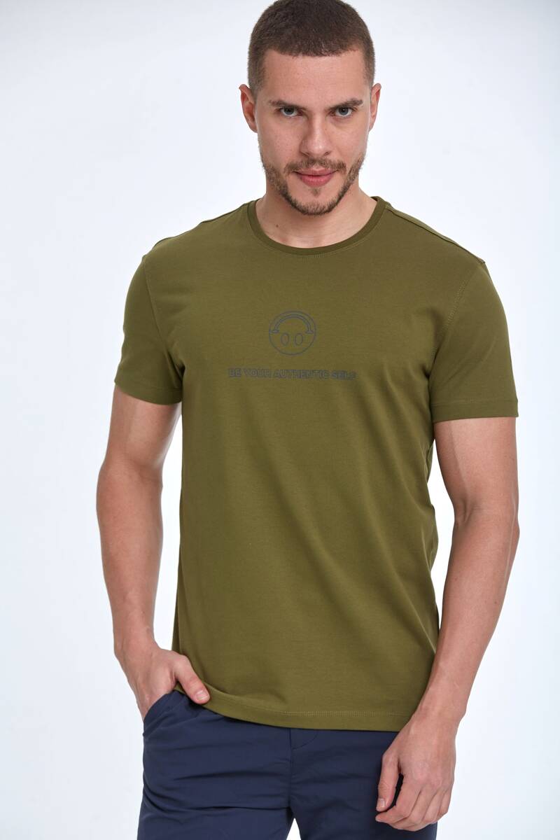 Kai Printed Men's T-Shirt Khaki - 1