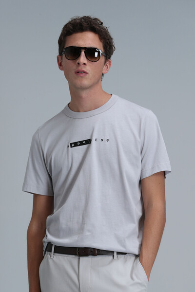 Kane Modern Grafik T-Shirt Taş - 1