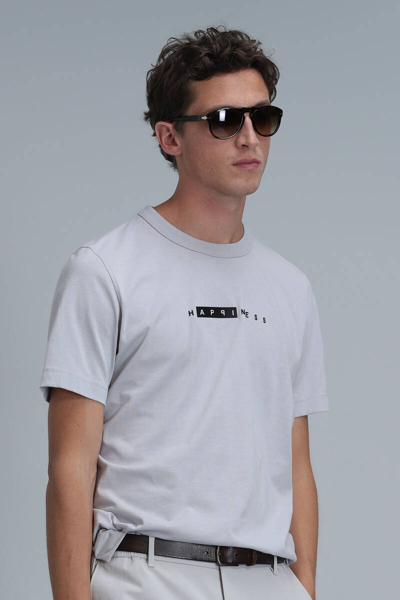 Kane Modern Grafik T-Shirt Taş - 5