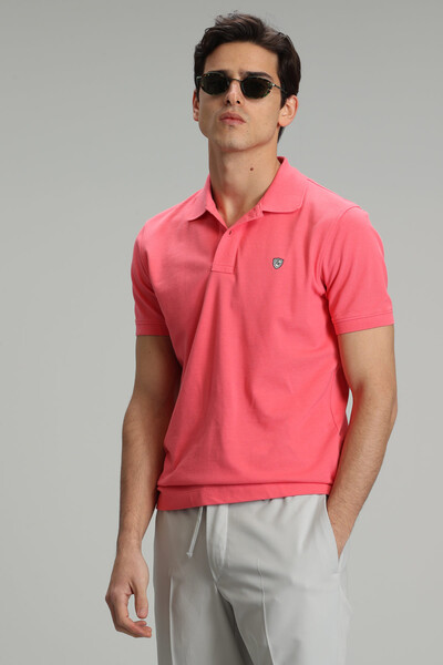 Laon Sports Polo Neck Men's T-Shirt Candy Pink - Thumbnail