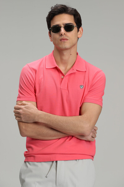 Laon Sports Polo Neck Men's T-Shirt Candy Pink - Thumbnail