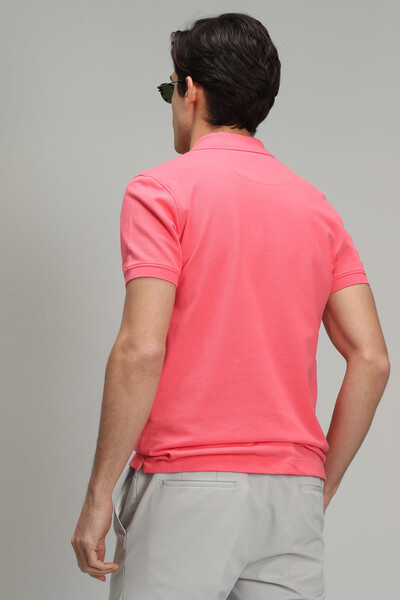 Laon Sports Polo Neck Men's T-Shirt Candy Pink - Thumbnail