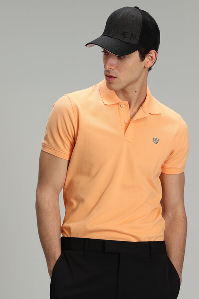 LUFIAN - Laon Sports Polo Neck Men's T-Shirt Orange