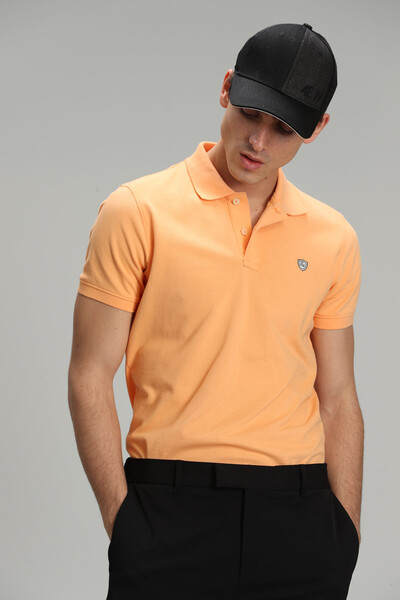 Laon Sports Polo Neck Men's T-Shirt Orange - Thumbnail