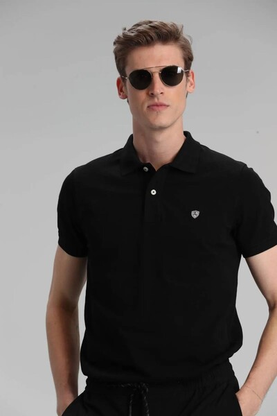 LUFIAN - Laon Sports Polo Men's T-Shirt Black