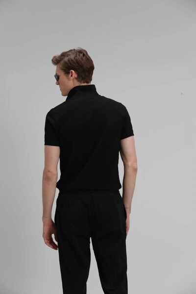 Laon Sports Polo Men's T-Shirt Black - Thumbnail