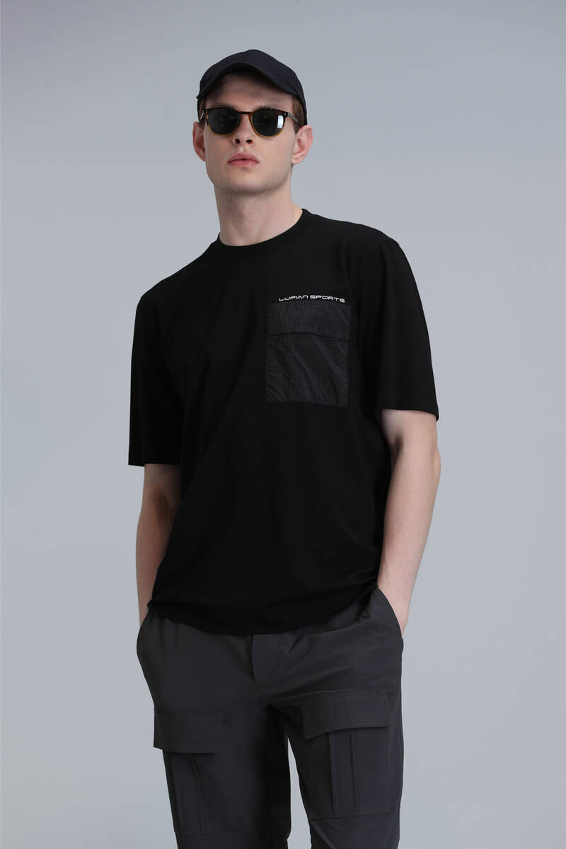 Lıam Modern Grafik T-Shirt Siyah - 1