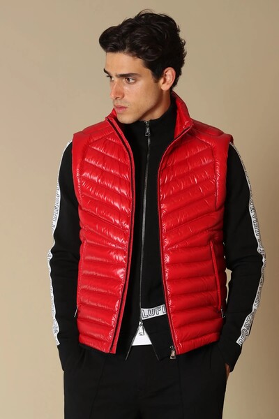 Lıtus Goose Feather Men's Vest Red - Thumbnail