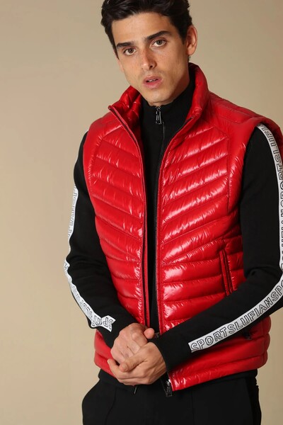 Lıtus Goose Feather Men's Vest Red - Thumbnail