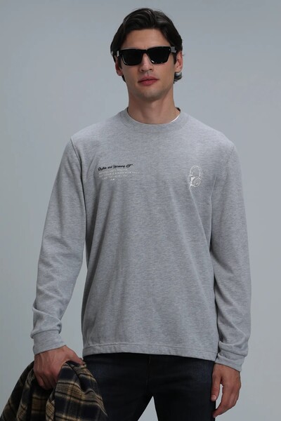 LUFIAN - Magnus Men's Long Sleeve T-Shirt Light Gray