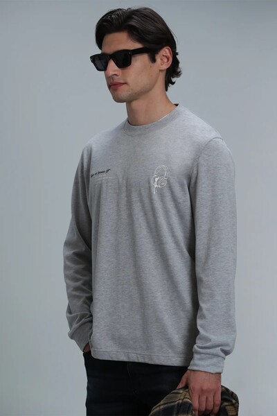 Magnus Men's Long Sleeve T-Shirt Light Gray - Thumbnail