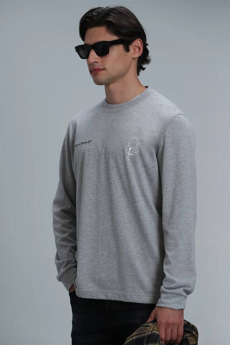 Magnus Men's Long Sleeve T-Shirt Light Gray - 5