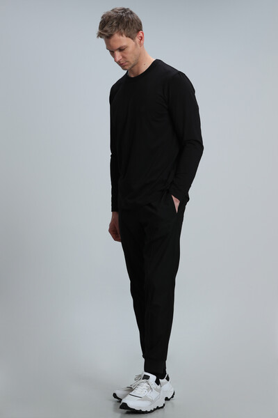 Merlin Men's Long Sleeve T-Shirt Black - Thumbnail