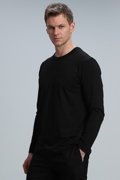 Merlin Men's Long Sleeve T-Shirt Black - Thumbnail