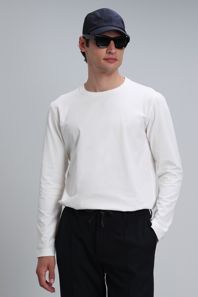 Merlin Men's Long Sleeve T-Shirt Off White - Thumbnail