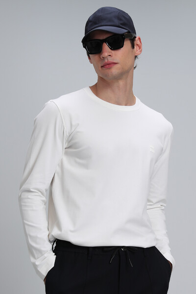 Merlin Men's Long Sleeve T-Shirt Off White - Thumbnail