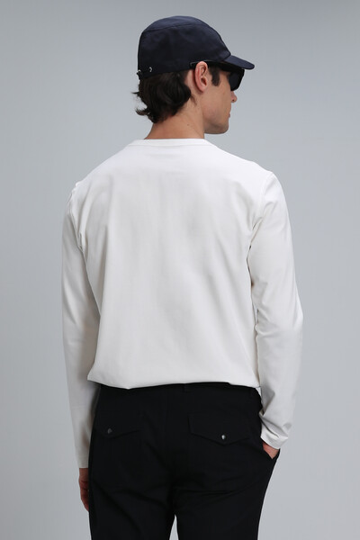 Merlin Men's Long Sleeve T-Shirt Off White - Thumbnail