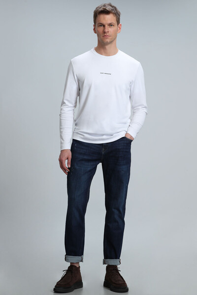 LUFIAN - Moss Men's Long Sleeve T-Shirt Off White (1)