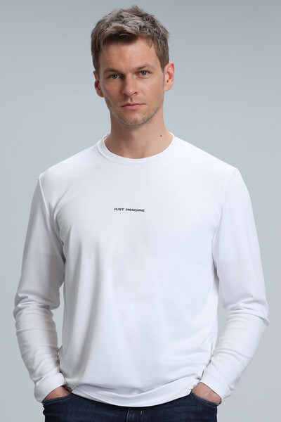 Moss Men's Long Sleeve T-Shirt Off White - Thumbnail