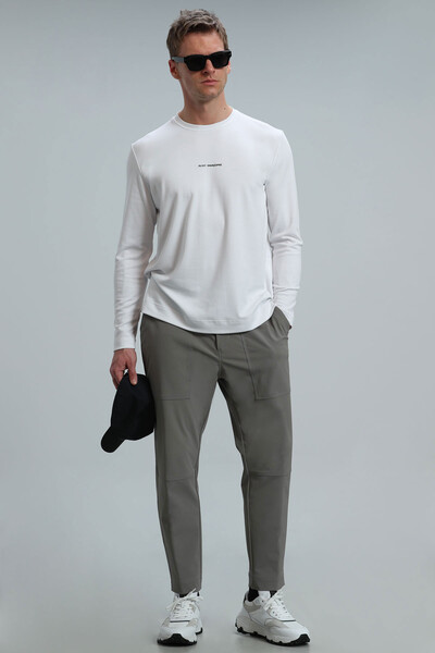 Moss Men's Long Sleeve T-Shirt Off White - Thumbnail