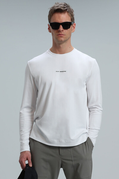 Moss Men's Long Sleeve T-Shirt Off White - Thumbnail