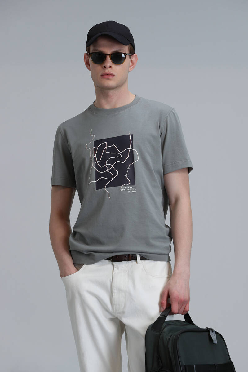 Nally Modern Grafik T-Shirt Yeşil - 1