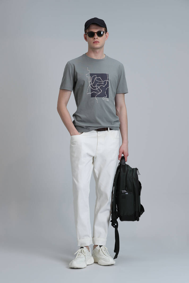 Nally Modern Grafik T-Shirt Yeşil - 2