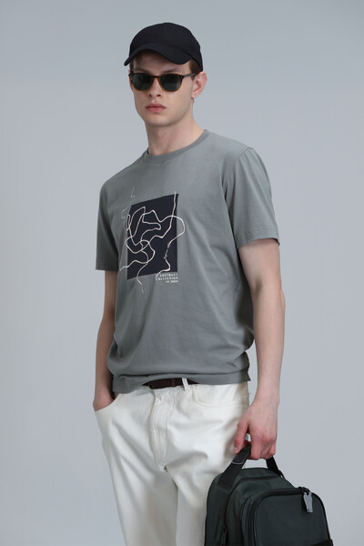 Nally Modern Grafik T-Shirt Yeşil - 5