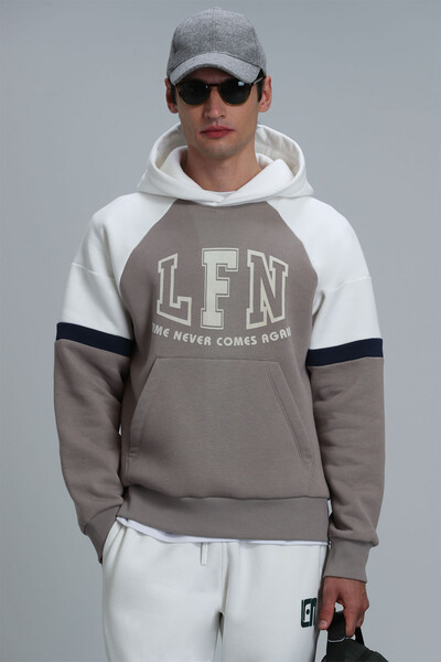 Never Men's Sweatshirt Beige - Thumbnail