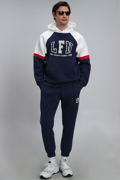 LUFIAN - Never Men's Sweatshirt Navy Blue (1)