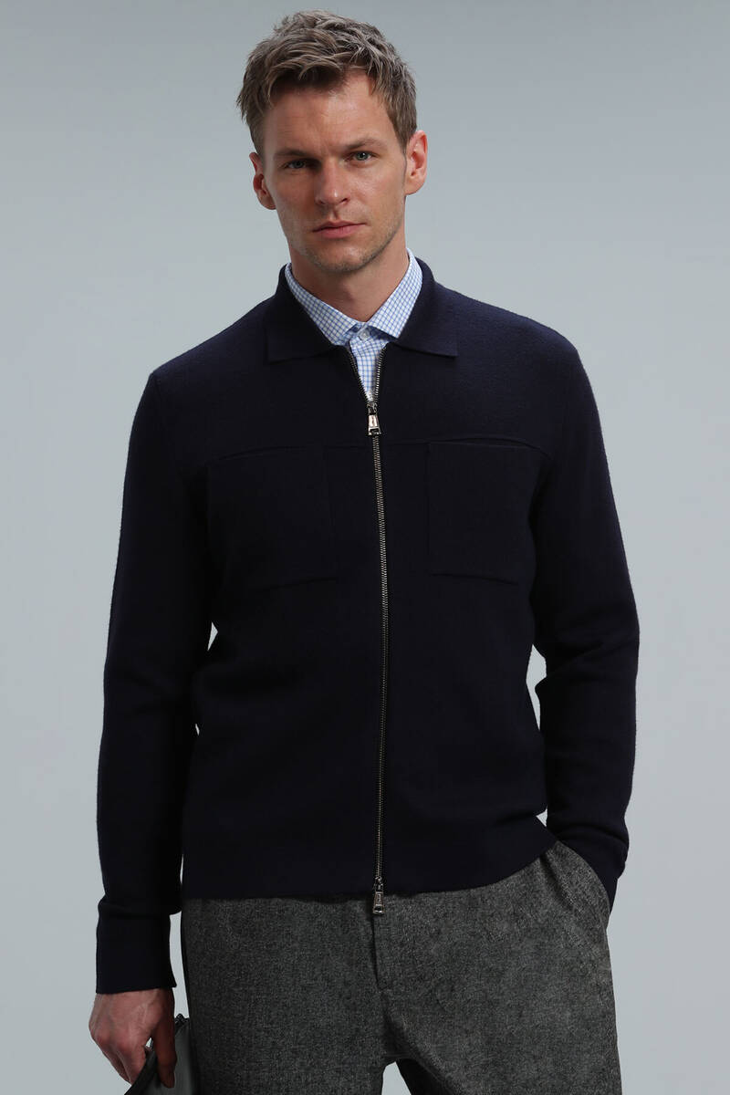 Noble Men's Cardigan Navy Blue