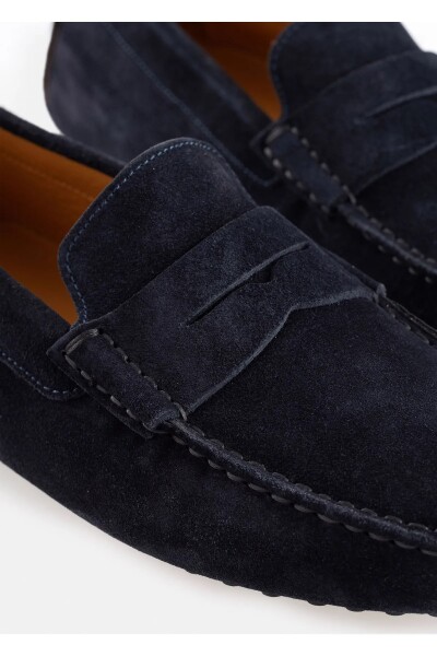 Noeva Navy Blue Color Suede Loafer - 3