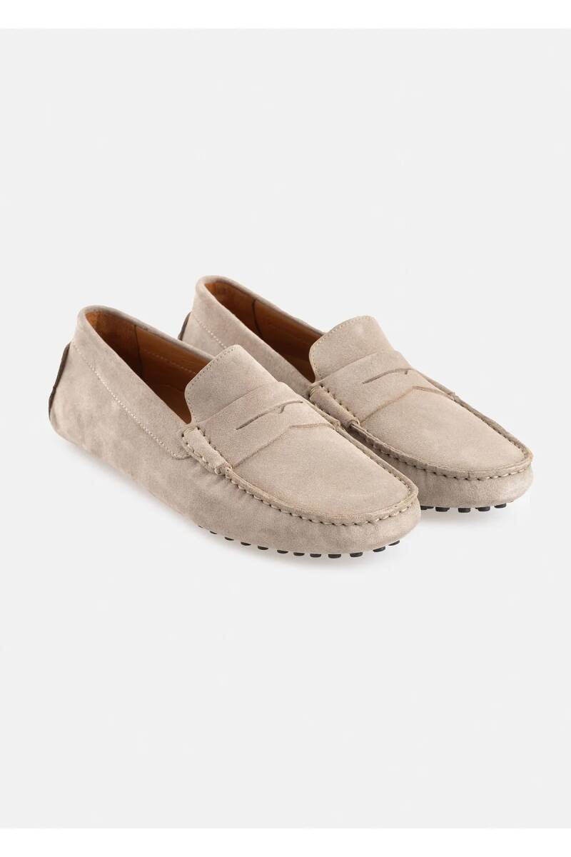 Noeva Stone Color Suede Loafer - 1