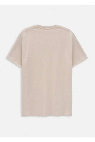 Orlen Beige Color Silk Finished Oversize T-shirt - 2