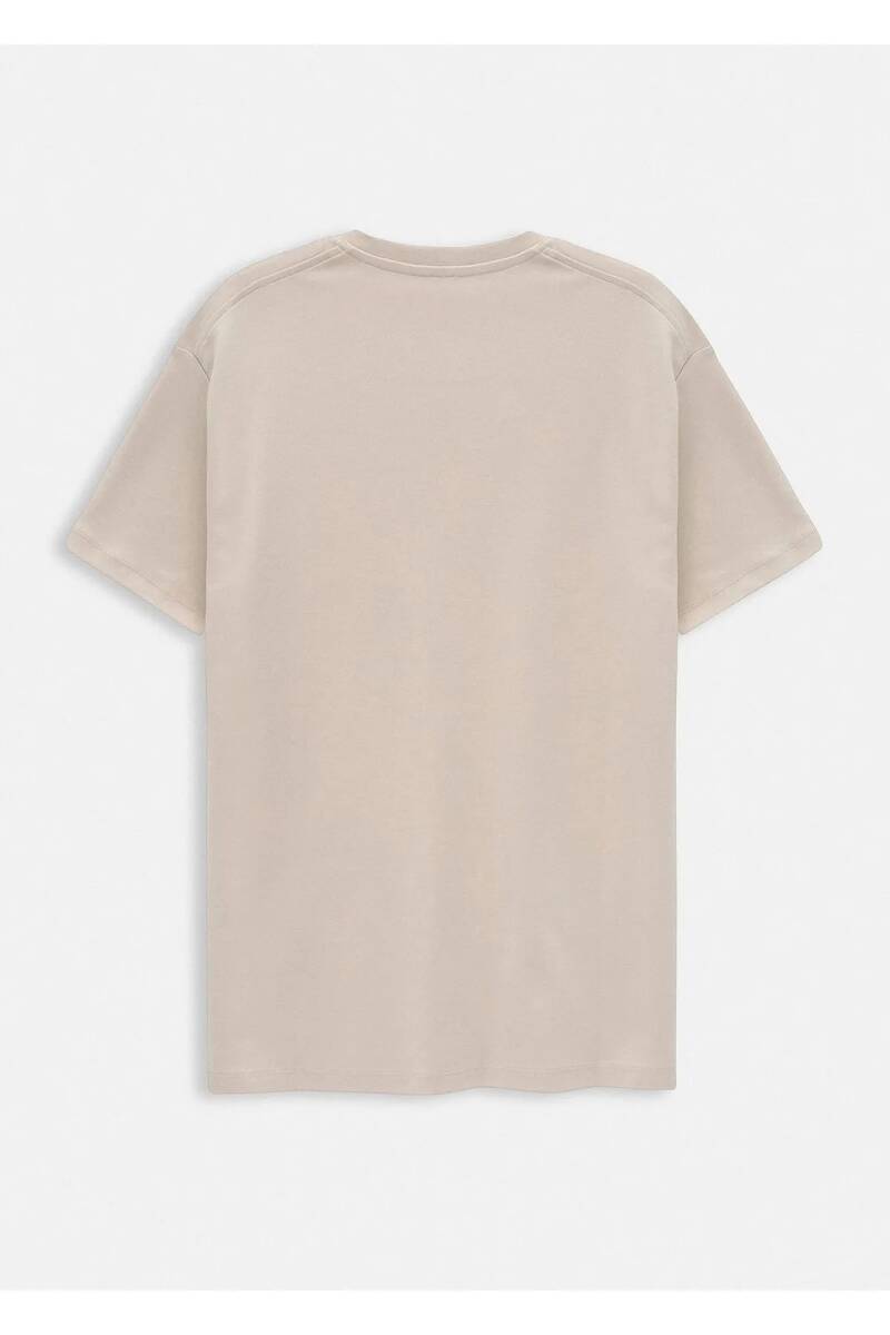 Orlen Beige Color Silk Finished Oversize T-shirt - 2