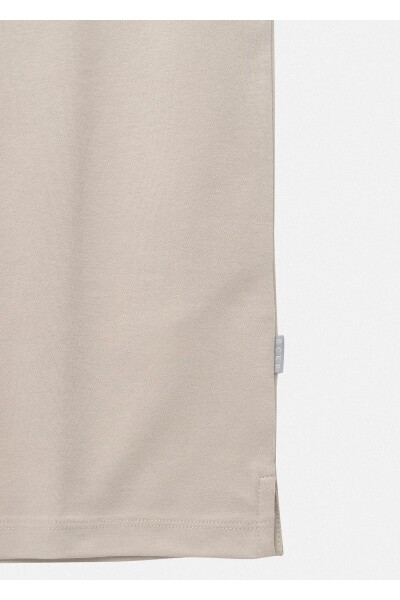 Orlen Beige Color Silk Finished Oversize T-shirt - 3