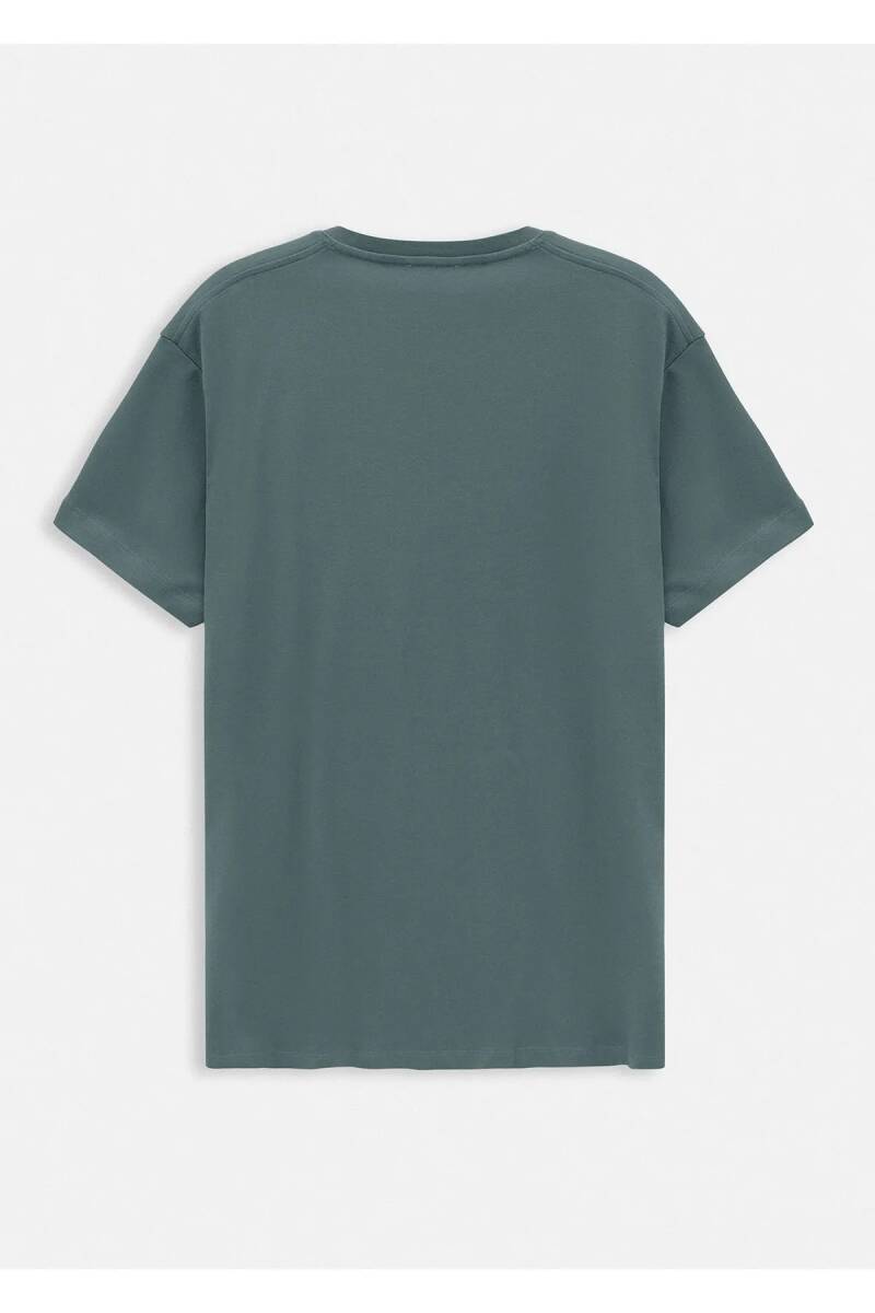 Orlen Haki Renk İpek Apreli Oversize T-shirt - 2