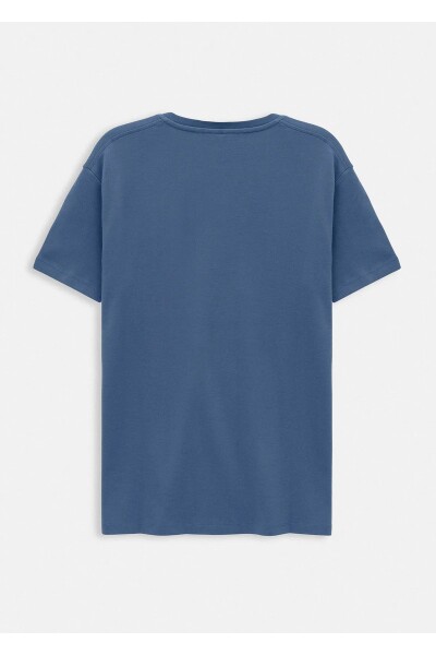 Orlen Indigo Color Silk Finished Oversize T-shirt - 2