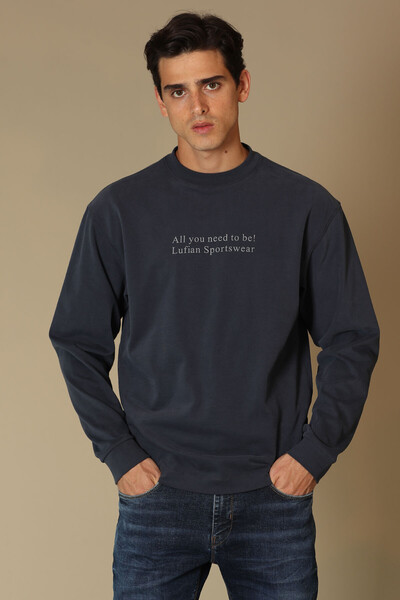 Orsa Men's Sweatshirt Navy Blue - Thumbnail