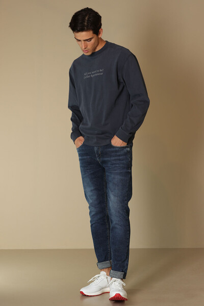 Orsa Men's Sweatshirt Navy Blue - Thumbnail